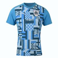 PUMA Olympique Marseille Pre-Match Trainingsshirt 2024-2025 Blauw Wit - thumbnail