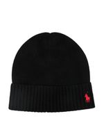 Ralph Lauren Kids bonnet en laine à logo brodé - Noir