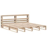 vidaXL Bedframe met hoofdbord massief grenenhout 200x200 cm, bed, 2-persoonsbed slaapkamermeubel, houten bed, tweepersoonsbed, houten bedframe