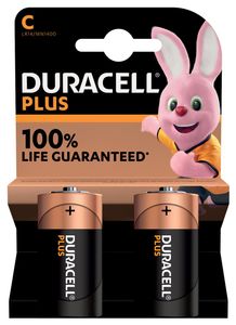 Duracell batterij Plus 100% C, blister van 2 stuks