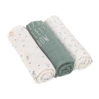 Lässig Heavenly soft Swaddle doek L Garden Explorer boys 3 stuks 80 x 80 cm dekentje slab