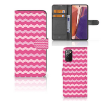 Samsung Galaxy Note 20 Telefoon Hoesje Waves Pink - thumbnail