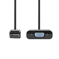 DisplayPort-Adapter - DisplayPort Male - VGA Female 15p - 1080p - Vernikkeld - 0.20 m - Rond - Zwart - Doos