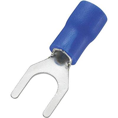 TRU COMPONENTS 745325 Gabelkabelschuh 1.50mm² 2.50mm² Loch-Ø=5.3mm Teilisoliert blue 100St.