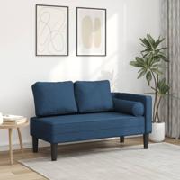 Chaise longue met kussens stof blauw - thumbnail