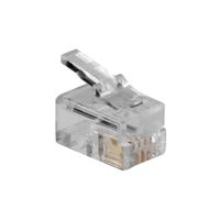 ACT TD102 RJ10 (4P/4C) Modulaire Connector voor Platte Kabel - 25 stuks - thumbnail