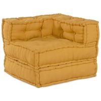 vidaXL Poef modulair 70x70x54 stof geel, bank, converteerbare bank, stoffen bank, modulaire bank, pallet kussen, vloer bank, bank, hoekbank