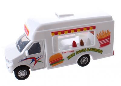 Toi Toys Truck hot dog pull back 12 cm jongens wit Toi Toys Truck hot dog pull back 12 cm jongens wit