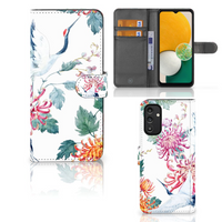 Samsung Galaxy A14 4G Telefoonhoesje met Pasjes Bird Flowers