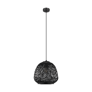 Eglo Zwarte rotan hanglamp Dembleby 1 32cm 43265