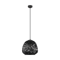 Eglo Zwarte rotan hanglamp Dembleby 1 32cm 43265 - thumbnail