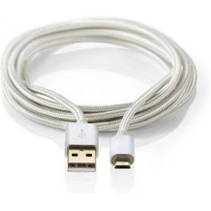 Kabel USB 2.0 | A male - Micro-B male | 3,0 m | Aluminium