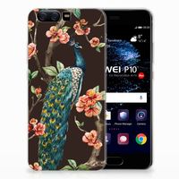 Huawei P10 TPU Hoesje Pauw met Bloemen - thumbnail