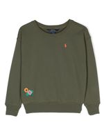 Ralph Lauren Kids sweat en coton à fleurs brodées - Vert - thumbnail