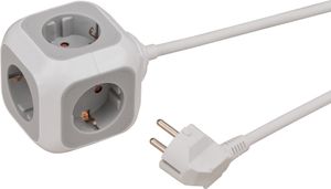 Brennenstuhl ALEA-Power socket kubus 4-voudig (met 1,4 m kabel en kinderbeveiliging) - 1150090