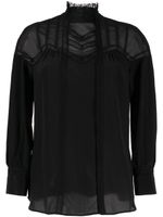 SHIATZY CHEN blouse en soie à empiècements en tulle - Noir