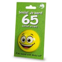Stressbal Smile Je bent 65 Geniet ervan