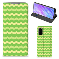 Samsung Galaxy S20 Hoesje met Magneet Waves Green - thumbnail