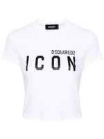 DSQUARED2 t-shirt crop à logo imprimé - Blanc