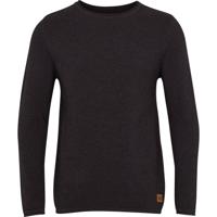 Kronstadt Heren Trui Katoen Pep Zwart Brede Ronde Hals Regular Fit