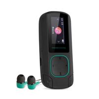 Energy Sistem MP3 Bluetooth-clip (MP3-speler met display, Bluetooth, 8 GB, bevestigingsclip, FM-radio en microSD-kaartlezer) - mintgroen