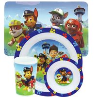 2x Kinder ontbijt set Paw Patrol 4-delig van kunststof