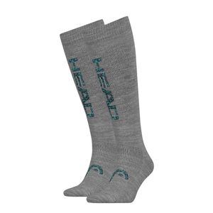 HEAD Skisokken Unisex Logo Kneehigh 2-pack Middle Grey Melange/Blue-39/42