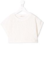 Andorine t-shirt crop en dentelle - Blanc