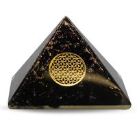 Orgonite Pyramide Zwarte Toermalijn - Flower of Life - (70 mm) - thumbnail