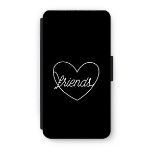 Friends heart black: iPhone X Flip Hoesje