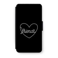 Friends heart black: iPhone X Flip Hoesje - thumbnail