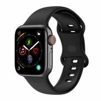 Siliconen sportbandje - Zwart - Maat: S/M - Geschikt voor Apple Watch 38mm / 40mm / 41mm