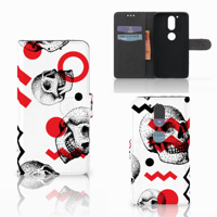 Telefoonhoesje met Naam Motorola Moto G4 | G4 Plus Skull Red