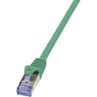 LogiLink CQ3025S RJ45 Netwerkkabel, patchkabel CAT 6A S/FTP 0.50 m Groen Vlambestendig, Snagless 1 stuk(s)