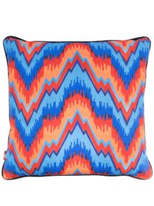 GERGEI ERDEI coussin carré à motif zigzag - Bleu