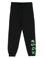 MSGM Kids pantalon en jersey à logo imprimé - Noir