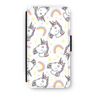 Rainbow Unicorn: iPhone X Flip Hoesje - thumbnail