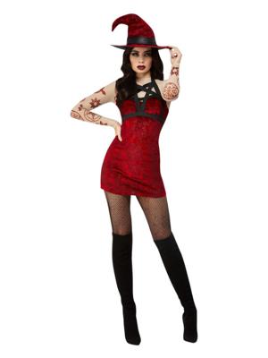 Fever Satanic Witch Costume Red
