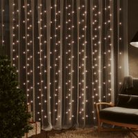 Lichtsnoergordijn met 300 LED's en 8 functies 3x3 m warmwit - thumbnail