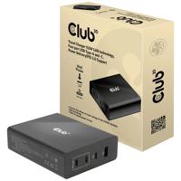 club3D CAC-1906 Laptop netvoeding 132 W Binnen Aantal uitgangen: 3 x, 1 x USB-C, USB-A GaN, USB Power Delivery (USB-PD)