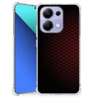 Xiaomi Redmi Note 13 4G Doorzichtige Silicone Hoesje Geruit Rood - thumbnail