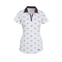 Sjeng Sports sportpolo Brenda wit/blauw/roze