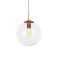 QAZQA Art deco hanglamp koper met helder glas 30 cm - Ball 30 - thumbnail