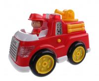 Let's Play brandweerauto met licht en geluid 18 cm rood/geel