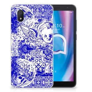 Silicone Back Case Alcatel 1B (2020) Angel Skull Blauw