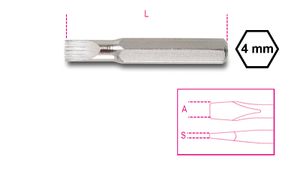 Beta 4-mm bits voor sleufschroeven 1256LP 2,5 - 012560006