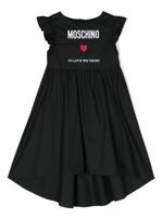 Moschino Kids robe évasée à logo brodé - Noir - thumbnail