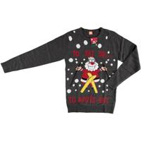 Foute kersttrui Kerstman op skis voor dames en heren XL - kerst truien