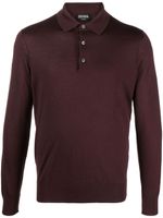 Zegna polo en maille à manches longues - Violet