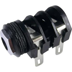 Cliff CL1282A Jackplug 6.35 mm Bus, inbouw horizontaal Aantal polen: 2 Mono Zwart 1 stuk(s)